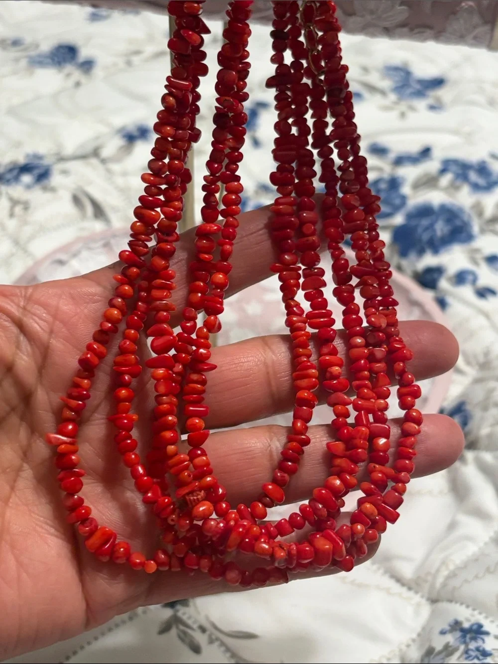 American West Vintage Relios Carolyn Pollack Coral Nugget 5 strand Necklace